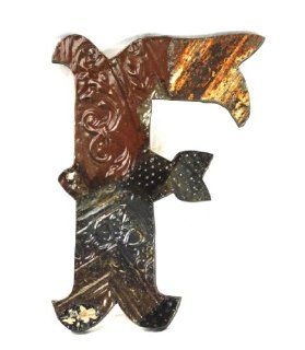 ZENTIQUE Medieval Patched Metal Letter, Monogrammed F   Home Decor Products
