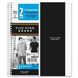 Mead Five Star 2 Subject Notebook   100 Sheet   College Ruled   9.5" x 6"   1 Each   White: Everything Else