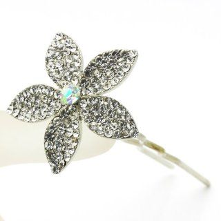 DoubleAccent Hair Jewelry Five Petal Flower Bun Stick in Crystal Amber Color : Soho Hair Accessories : Beauty