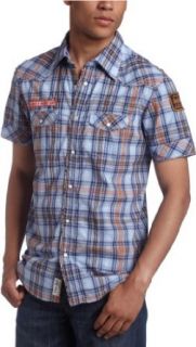JUST A CHEAP SHIRT Men's Men'S Button Up Plaid Shirt, Blue/Orange, 2X Large at  Mens Clothing store: Button Down Shirts