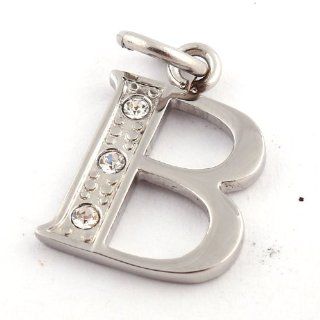 Love Necklace Letter B & Cz Diamond Pendants Necklaces for Women 316 Stainless Steel Necklaces for Men Charms Fashion Wedding Jewelry Pendants Unique Fashion Jewelry 50082 : Baby Teether Toys : Baby