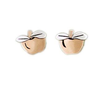 Far Fetched Copper & Sterling Silver Apple Post Earrings: Stud Earrings: Jewelry