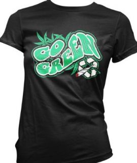 Go Green Joint Juniors T shirt, Weed, Pot, Smoking Girls Juniors Shirts: Novelty T Shirts: Clothing
