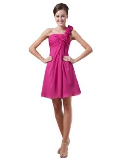 sold A Line One Shoulder Draping Flowers Short/Mini Prom / Homecoming Dresses at  Womens Clothing store: