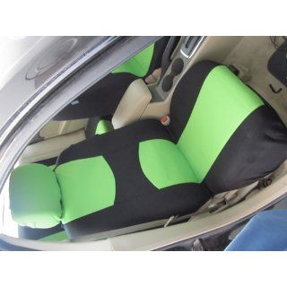 FH FB050114 Flat Cloth Car Seat Covers Green / Black Color: Automotive