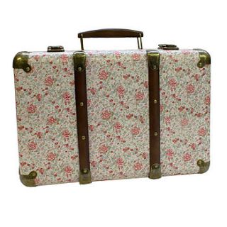 vintage style floral suitcase by lindsay interiors