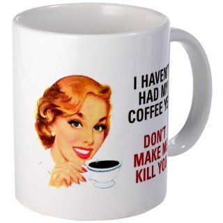 CafePress I HAVEN'T HAD MY COFFEE YET D Mug   Standard Multi color: Kitchen & Dining