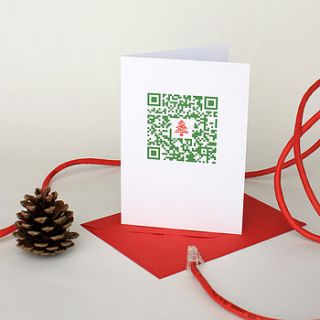 geeky qr code 'christmas tree' christmas card by geek cards: for the love of geek