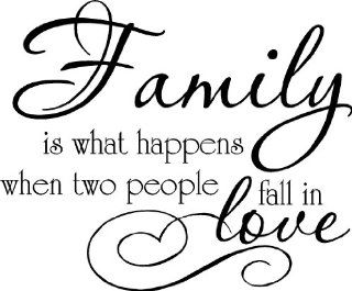 FAMILY IS WHAT HAPPENS WHEN TWO PEOPLE FALL IN LOVE VINYL WALL DECAL HOME DECOR   Wall Decor Stickers  
