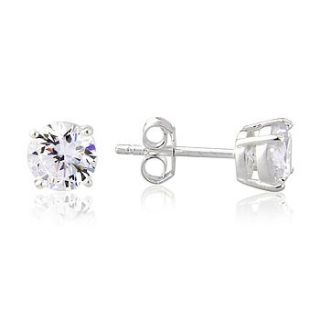 round cz stud earrings by argent of london