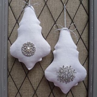 linen and diamante chandelier lavender bag by follie by josie rossington
