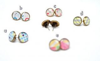 multicolour resin geometric stud earrings by artysmarty