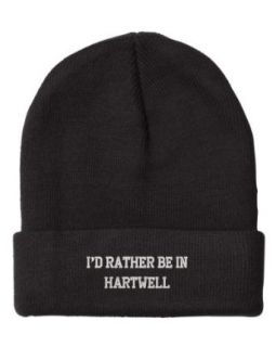 Fastasticdeal I'd Rather Be in Hartwell Ga City Embroidered Beanie Cap: Clothing