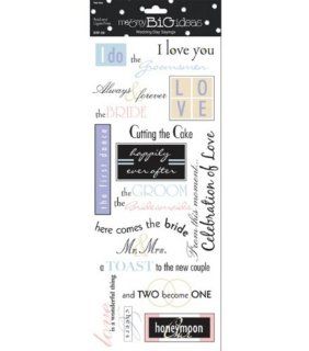 Me & My Big Ideas Sayings 5 1/2 Inch by 12 Inch Stickers Sheet Packaged, Wedding Day