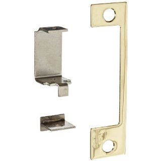 HES Stainless Steel HTD Faceplate for 1006 Series Electric Strikes for Mortise Lockset with Center Lined Deadlatch, Bright Brass Finish: Industrial Hardware: Industrial & Scientific