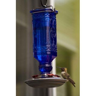 Perky Pet 8117 2 Cobalt Blue Antique Bottle Hummingbird Feeder, 16 Ounce : Pet Bird Feeders : Patio, Lawn & Garden