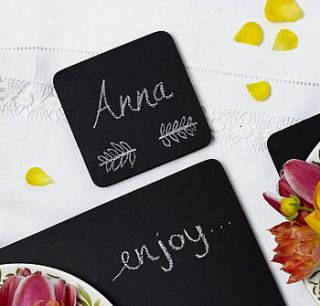chalkboard coasters by altered chic