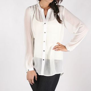 libby sheer white blouse by the style standard