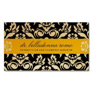 311 Belladonna Damask Golden Yellow Business Card Template