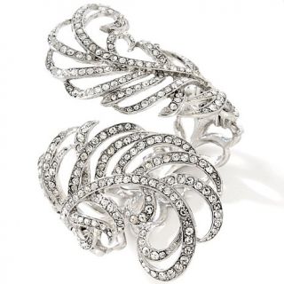 Justine Simmons Jewelry "Feather" Pavé Crystal 6 1/4" Hinge