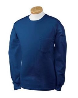 Gildan G241 Ultra Cotton Long Sleeve Pocket T Shirt   Navy   2XL at  Mens Clothing store: Fashion T Shirts