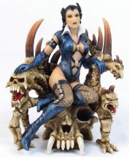 "Bone Collector" Gothic Lady Statue Figure Skulls Sexy!  