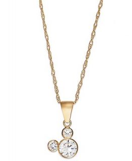Disney Childrens Necklace, 14k Gold Mickey Cubic Zirconia Pendant (1/3 ct. t.w.)   Necklaces   Jewelry & Watches