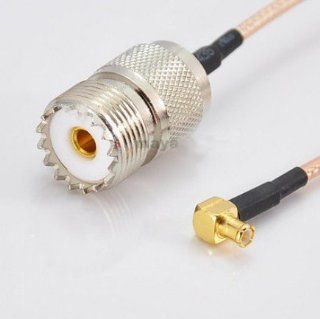 RF coaxial cable UHF SO239 PL259 female to MCX male right angle connector RG316 20CM Computers & Accessories