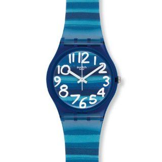 Swatch GN237 Linajola Analog Blue White Plastic Folio Unisex Watch NEW: Swatch: Watches