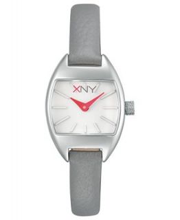 XNY Watch, Womens Urban Glam Gray Leather Strap 22mm BV8076X1   Watches   Jewelry & Watches
