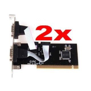 Neewer (2x) 2 Ports PCI to COM 9 pin Serial Port RS232 Card Adapter: Computers & Accessories