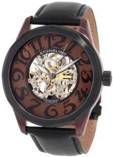 Stuhrling Original Men's 227A.332N559 Classic Traveler Viola Automatic Skeleton Brown Dial Watch at  Men's Watch store.