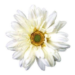 Royal Gerbera Daisy Jumbo Artificial Flower Hair Clip/Pin Brooch, White: Beauty
