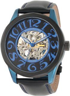 Stuhrling Original Men's 227A.332L515 Classic Traveler Viola Automatic Skeleton Black Dial Watch: Watches