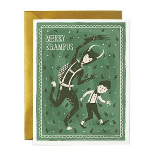'merry krampus' christmas card by fox and star