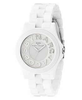 Marc by Marc Jacobs Watch, Womens Riviera White Plastic Bracelet MBM4523   Watches   Jewelry & Watches