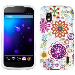 LG Nexus 4 Flowerworks on White Hard Case Phone Cover: Cell Phones & Accessories