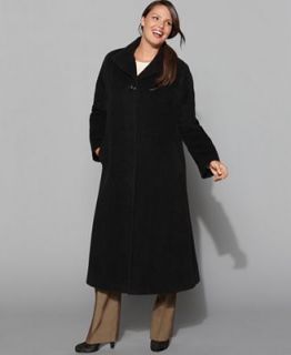 Jones New York Plus Size Coat, Long Alpaca Wool Blend   Coats   Women