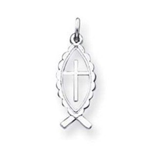 Sterling Silver Ichthus Fish Charm: Jewelry