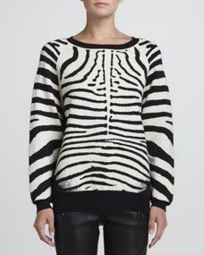 A.L.C. Zebra Print Knit Sweatshirt