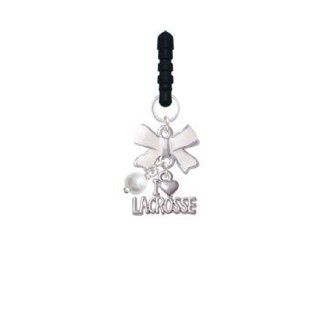 I 'Heart' Lacrosse White Emma Bow Phone Candy Charm: Cell Phones & Accessories