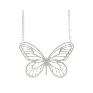 Tashi Brushed Sterling Silver Butterfly Necklace: Pendant Necklaces: Jewelry