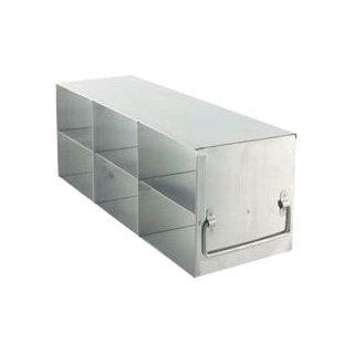 Alkali Scientific UF 323 Stainless Steel Cryostorage Box Rack for 3" Boxes, 16 5/16" Length x 6 5/8" Height x 5 1/2" Depth, 6 Box Slots Science Lab Pipette Racks