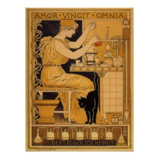 Vintage Art Nouveau Love Conquers All Scientist Posters