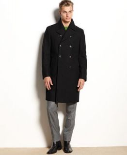 Kenneth Cole New York Coat, Egan Double Breasted Wool Blend Overcoat Slim Fit   Coats & Jackets   Men