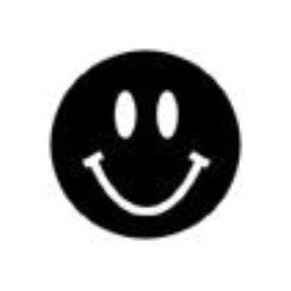 Black Reflective Smile Smiley Face Biker Construction Helmet Vinyl Die Cut Decal Sticker for Any Smooth Surface: Automotive