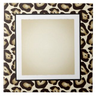 Cheetah Print Border Ceramic Tile (Large)