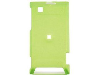 Rubber Coated Plastic Phone Cover Case Neon Green For Motorola Devour A555: Cell Phones & Accessories