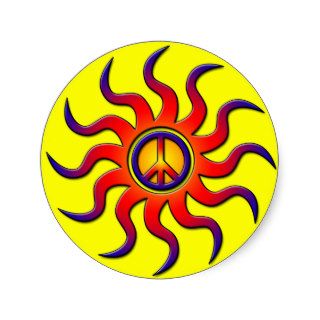 COLORFUL PEACE SUN STICKER