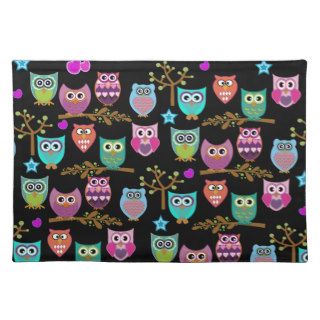 happy owls place mat